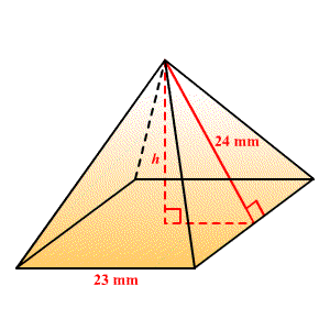 volume apthem height of a pyramid